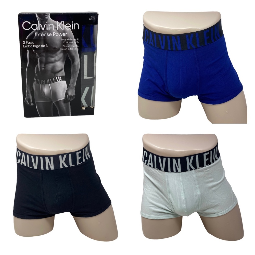 Calvin Klein Men's 3 Pack Intense Power Cotton Stretch Trunk Underwear NB2596931
